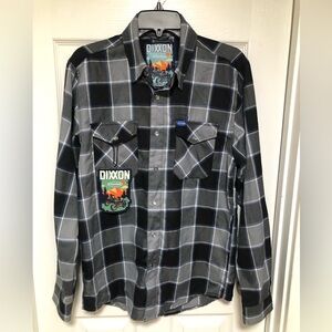 DIXXON Men's Cycle Gear Black and Gray with Blue Checkered Shirt